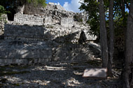 Puuc Patio at Edzna - edzna mayan ruins,edzna mayan temple,mayan temple pictures,mayan ruins photos